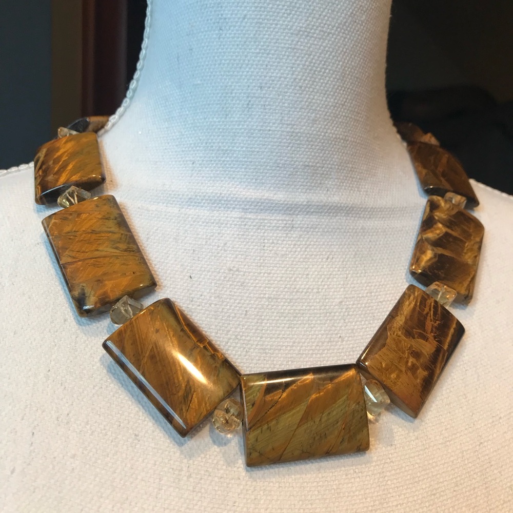 Gorgeous Tiger’s Eye and Citrine Necklace